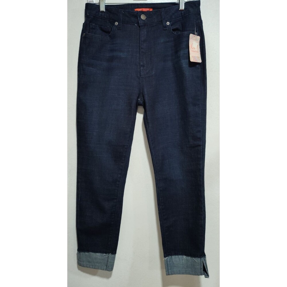 Chelsea &Violet Women Blue Jean Size 29 Denim Midrise Rolled Cuffs